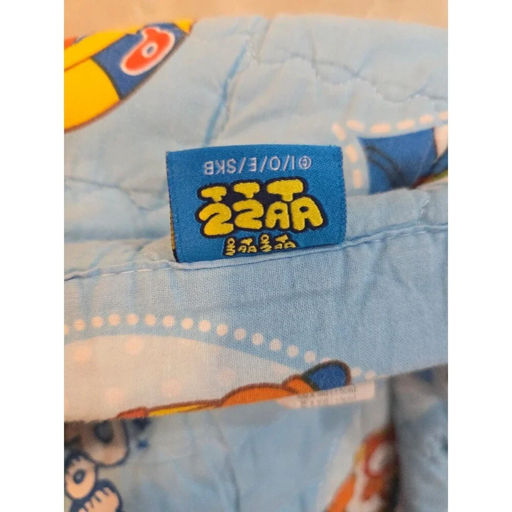 Pororo the Little Penguin Quilted Blanket Blue 52x37 Childs bedding Licensed
